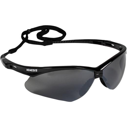 Kimberly-Clark 25688 KleenGuard Nemesis Safety Glasses W/ Smoke Mirror, Hard Coat Lens, Black Frame 