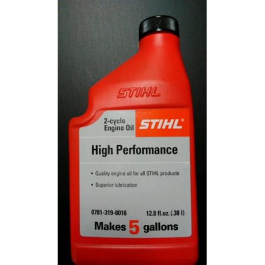 STIHL High Performance 2-Cycle Engine Oil 12.8 oz (5 Gallon Mix) 