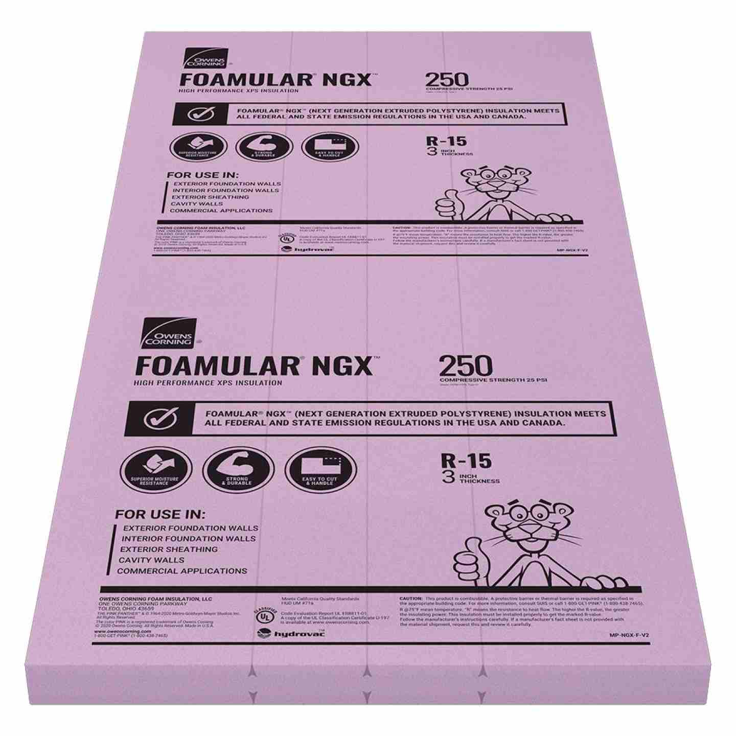 Foamular 250 3" x 48" x 96" SSE Scored Rigid Insulation Image 1