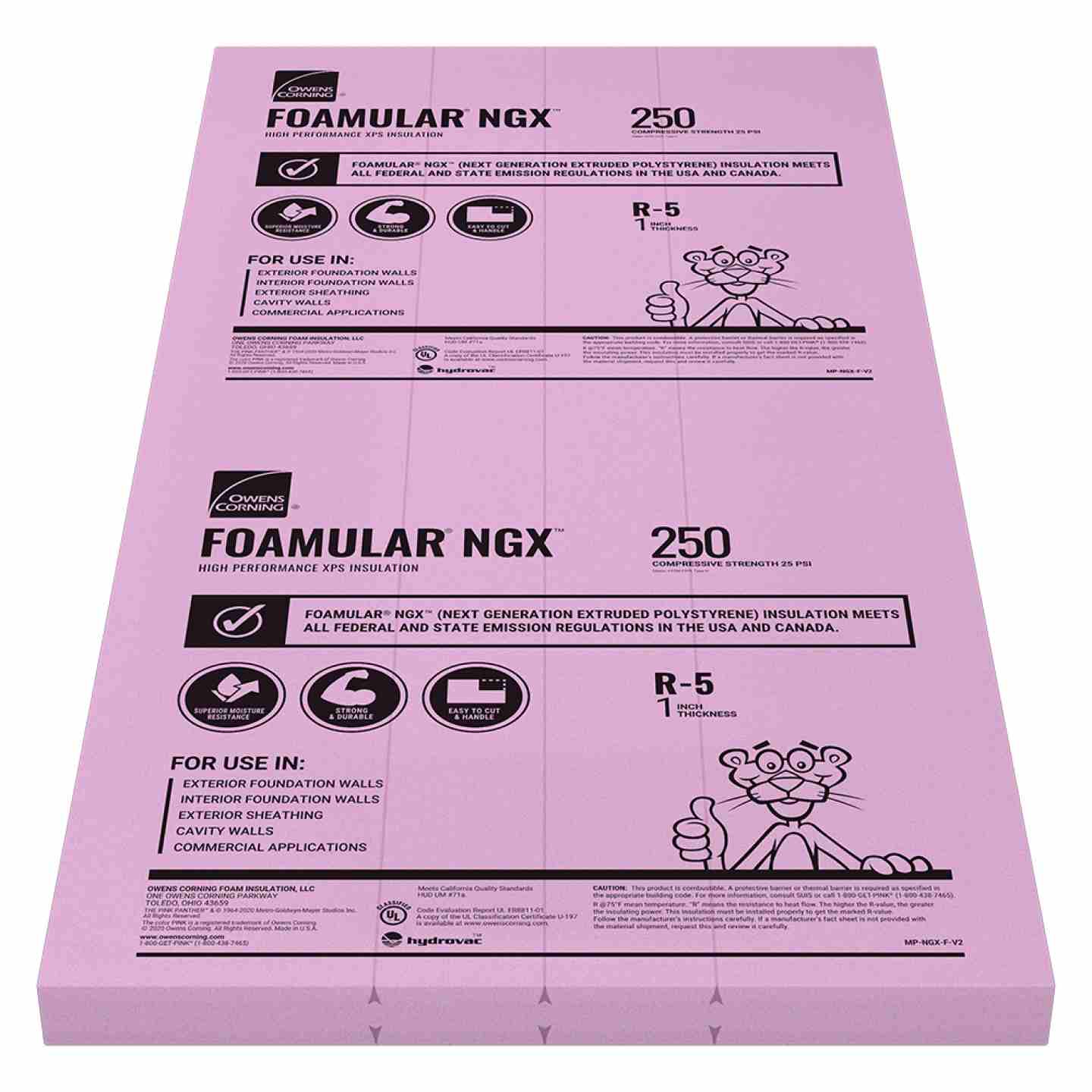 Foamular 250 1" x 48" x 96" SSE Scored Rigid Insulation Image 1