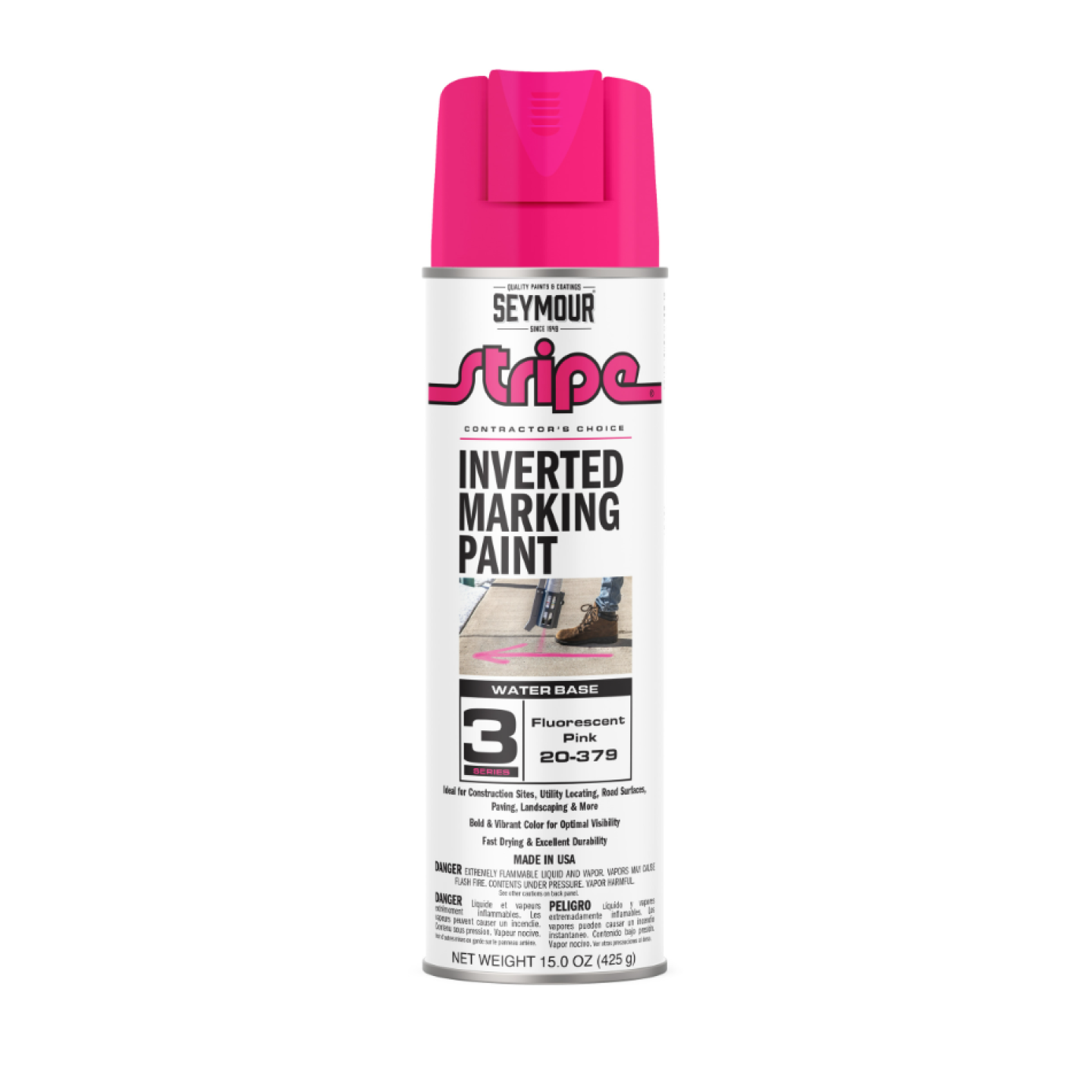 Seymour Florescent Pink Inverted Ground Marking Paint Image 1