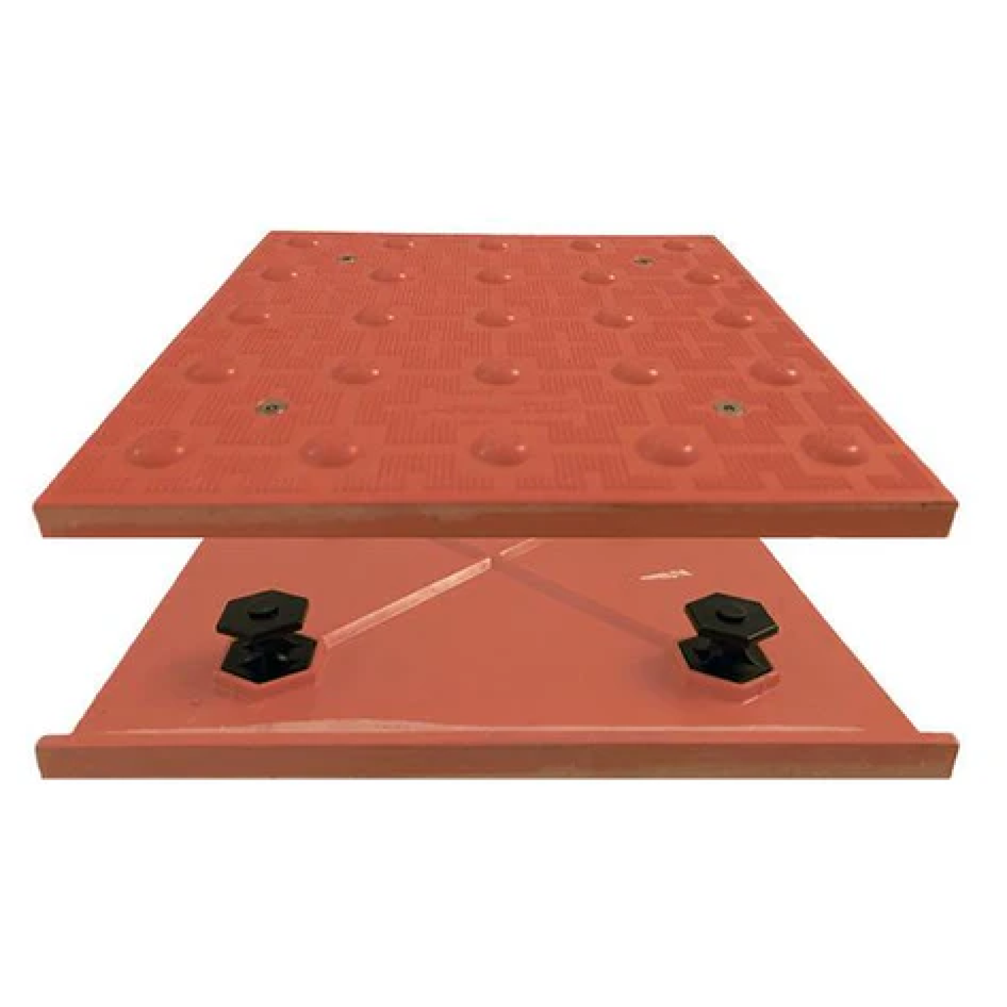 Access Tile Colonial Red Replaceable ADA Detectable Warning Mat - 2' x 2' Image 1