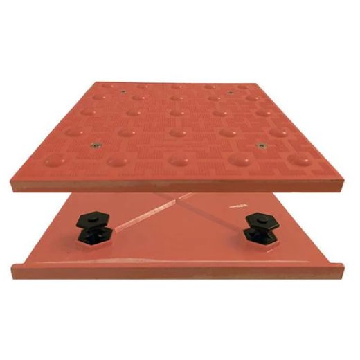 Access Tile Colonial Red Replaceable ADA Detectable Warning Mat - 2' x 5'