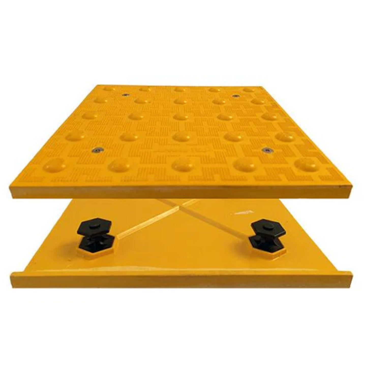 Access Tile Federal Yellow Replaceable ADA Detectable Warning Mat - 2' x 2' Image 1