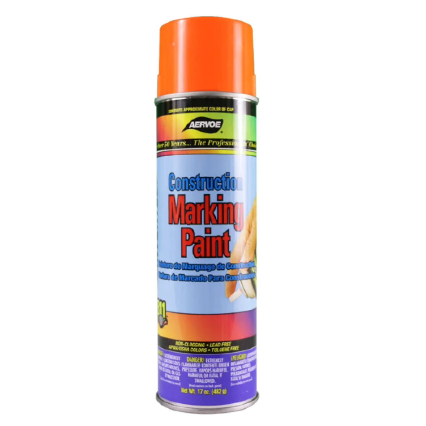 Aervoe Fluorescent Orange Construction Inverted Marking Paint Image 1