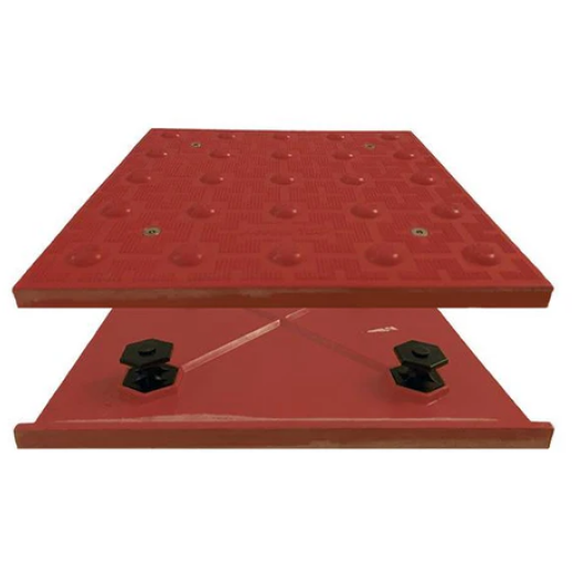 Access Tile Brick Red Replaceable ADA Detectable Warning Mat - Radius  