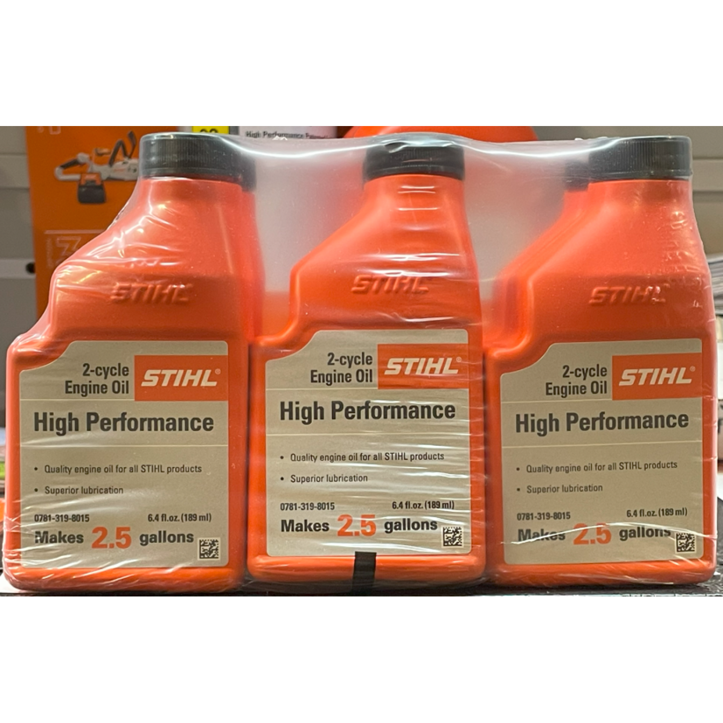 STIHL High Performance 2-Cycle Engine Oil 6.4 oz (2.5 Gallon Mix, 6 Pk)  Image 1